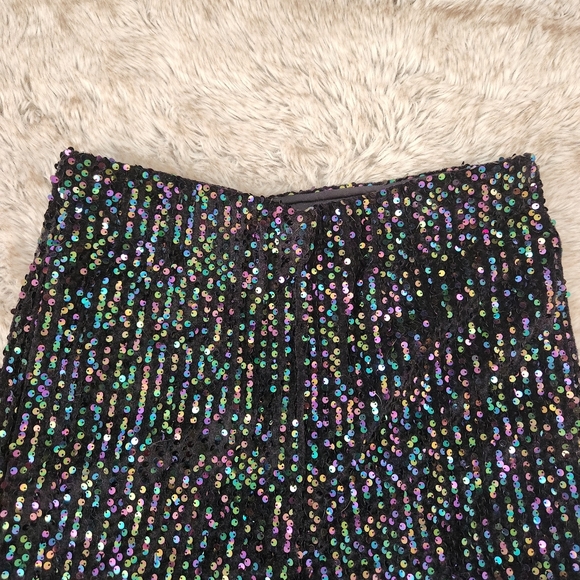 Free People‎ Sequin Festival Flares Stretchy Black Bell Bottoms Women's Large - Picture 6 of 11